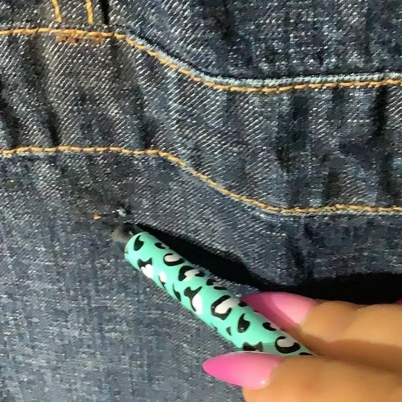 Lucky Brand - Sz M - 100% cotton denim long jacket slit pockets - button closure - Picture 10 of 10